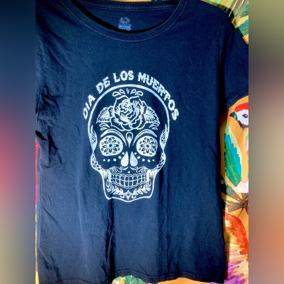 Vintage Halloween Day of the Dead Graphic T-shirt Size L - Picture 4 of 6